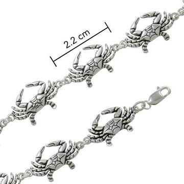 Crab Link Silver Bracelet TBG081 - Jewelry